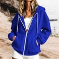 thumbnail image 2 of Enjoytime Womens Zip Up Hoodies Long Sleeve Solid Hooded Jacket Fall Fashion Comfy Casual Sweatshirt with Pockets, 2 of 7