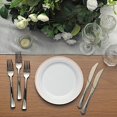 thumbnail image 3 of BalsaCircle 10 Pieces Disposable Plastic Round Plates 8" White Rose Gold Trim, 3 of 6