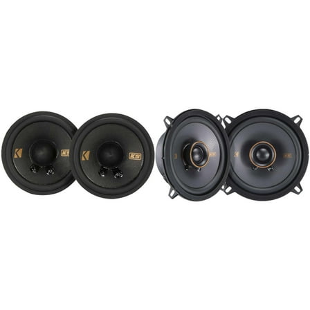 Kicker 51KSC504 KS-Series 5.25" Coaxial Speakers with .75" tweeters w/ 51KSC2704 2.7" Bundle