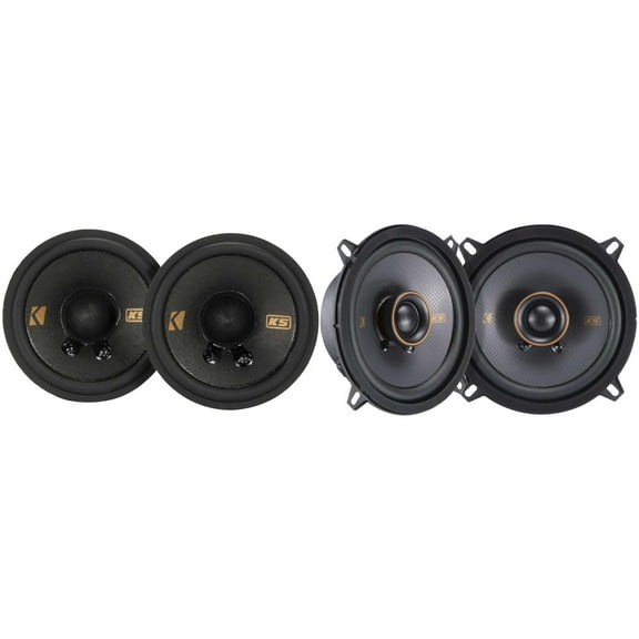Kicker 51KSC504 KS-Series 5.25" Coaxial Speakers with .75" tweeters w/ 51KSC2704 2.7" Bundle