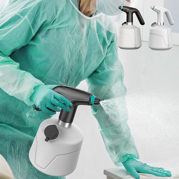 Pulverizador eléctrico recargable de mano de 2L | Regadera con pulverización continua | Boquilla ABS impermeable, pico extendido, modos de pulverización dobles, herramienta de jardín alimentada por