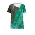 thumbnail image 4 of ALLLIST V-Neck Womens Tops Clearance Under $10 Short Sleeve Green Graphic T-Shirts Casual Button Ladies Tops and Blouses, 4 of 5