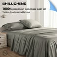 thumbnail image 6 of Shilucheng 4 Pieces Luxury Bed Sheets Set, 1800 Series Plush Microfiber Bed Sheets, 16" Deep Pocket, King, Gray, 6 of 9