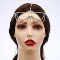 thumbnail image 4 of Minnieouse Boho cristal ceja cabeza cadena gota de agua diamantes de imitación moda accesorios para el cabello colgante diadema boda señoras Accesorio para el cabello Plateado Minnieouse AP017754-02, 4 of 6