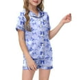 thumbnail image 2 of NAFUU Girls Clothes 2 Piece Set Children's Bow Print Pajamas Button Down Short Sleeve Top And Shorts Suit Christmas Sleepwear Casual Outfits 7-8 Years, 2 of 4