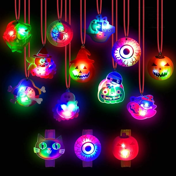 Halloween LED Necklace Lights Pack of 24 Flashing Necklaces in