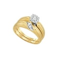 thumbnail image 3 of 10kt Yellow Gold His Hers Round Diamond Solitaire Matching Wedding Set 1/4 Cttw, 3 of 3