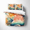 thumbnail image 5 of Escala de pescado de colores funda de edredón japonés juego de cama, funda nórdica de algodón, 5 of 5