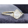 thumbnail image 3 of Jewelerix Bezel Pear Cut Ring 1.50 CT Moissanite Diamond Engagement Ring Plated Yellow Gold Gorgeous Mother's Day Gift, 3 of 5