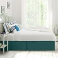 thumbnail image 3 of 600 Thread Count Egyptian Cotton Split Corner Bed Skirt – 15-Inch Drop, Tailored Fit 1-PC Bed Skirt, Short Queen, Teal, 3 of 5