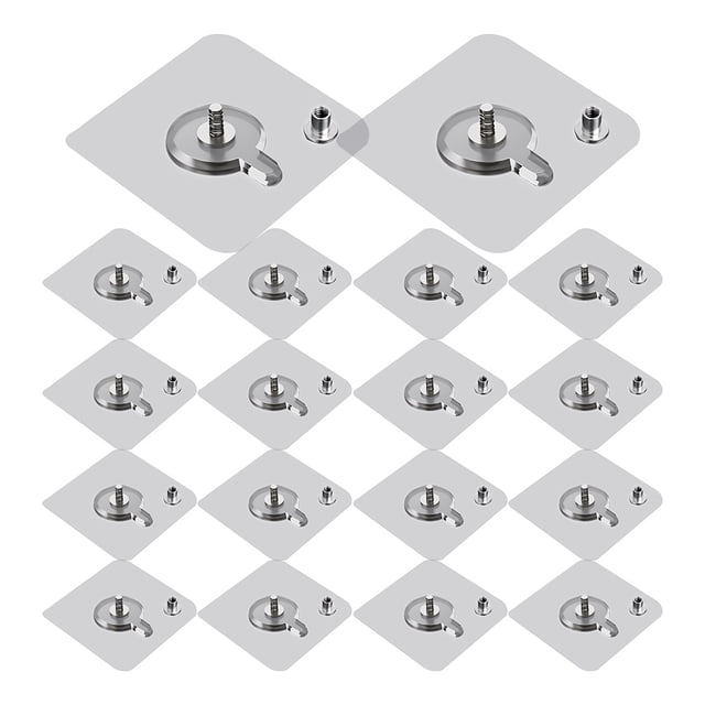 HEALEEP 20pcs Heavy Duty Adhesive Wall Hooks For Photo Frames Practical Sticky Hooks For Kitchen Bathroom Installation