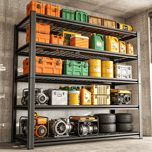5 Tier Wire Storage Shelving Unit Heavy Duty Garage Shelves 3000lb Metal Organizer Utility Rack for Kitchen Pantry Basement Pantry Warehouse Laundry Black 72" H x 48" W x24" D