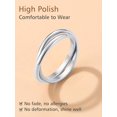 thumbnail image 7 of Triple Band Rings Interlocked Rolling Rings for Women Girls Stainless Steel/Gold/Rose Gold Plated/Tri-color/Black Russian Wedding Band Size 4 to 12, with Gift Box, 7 of 7