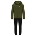 thumbnail image 5 of QATAINLAV Mens Athletic 2 Piece Tracksuit Set Solid Full Zip Hoodies Jackets Matching Drawstring Sweatpants Jogging Sweatsuits with Pockets Army Green M Clearance Items, 5 of 6