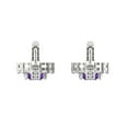thumbnail image 4 of 2.23Ct Brilliant Round Cut Halo Drop Dangle Genuine Purple Natural Amethyst Solid 18K White Solid Solid Gold Everyday Dainty Earrings Lever Back, 4 of 7