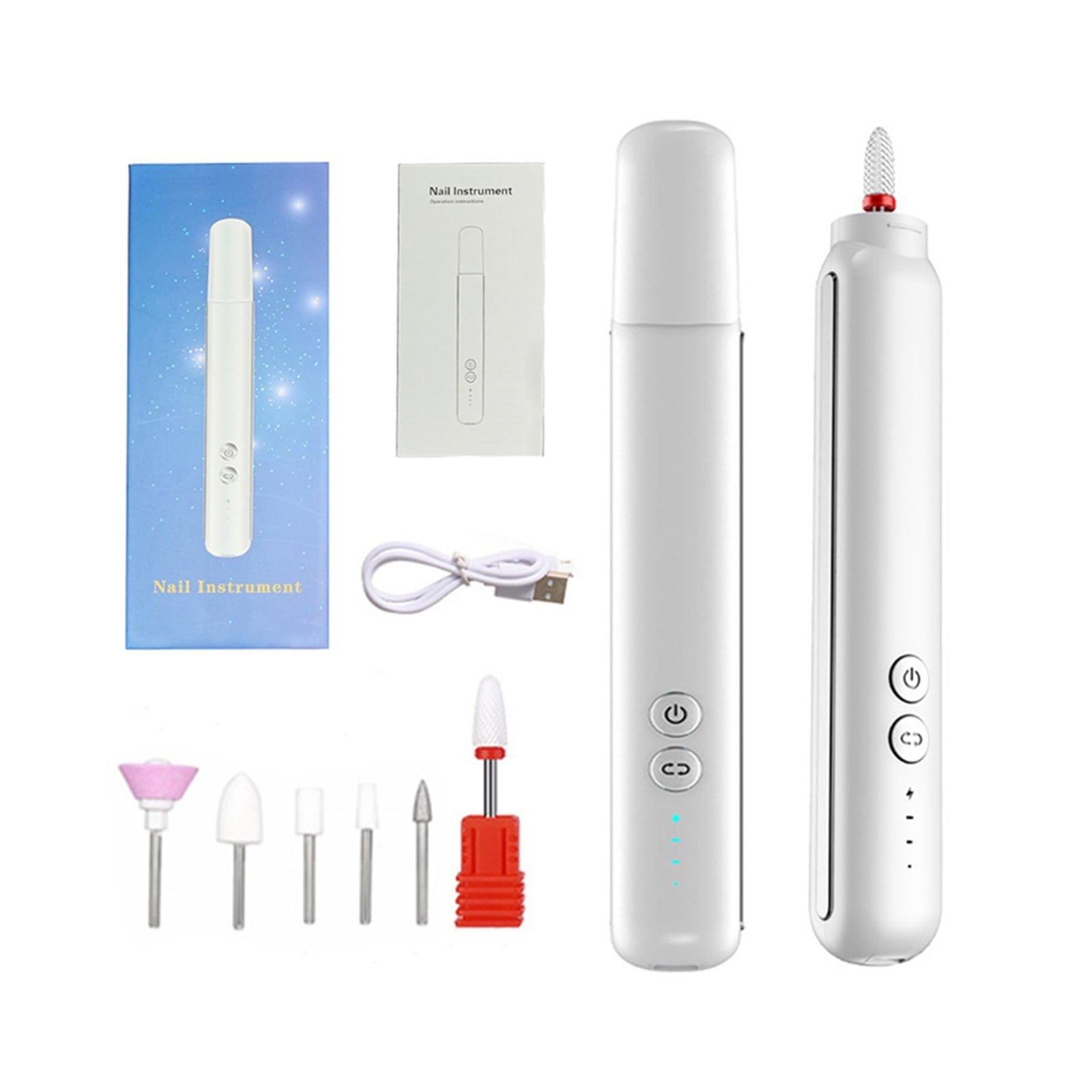 Professional Nail Drill Machine, Electric Manicure Milling Cutter Set, Nail Files Drill Bits, Gel Polish Remover Tools