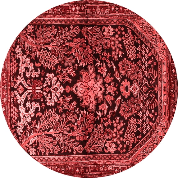 Ahgly Company Indoor Round Persian Red Traditional Area Rugs, 8' Round