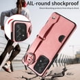 thumbnail image 5 of Allytech Wallet Case for Samsung Galaxy A73 5G, [Card Slot] [Ring Buckle] [Adjustable Wristband with Snap Buckles] Premium PU Leather Kickstand Shockproof Case Cover for Women Men - Pink, 5 of 10