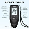 thumbnail image 3 of Digital Coating Thickness Gauge, 0-2000um 3 Units Auto Detection Paint Coating Thickness Gauge, Professional FE NFE Coating Thickness Tester for Industrial, Auto Power Off, 3 of 7