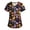 6# Dark Purple, variant on Womens V Neck Halloween Printed Scrub Tops Plus Size Medical Nursing Tops Scrubs with Pocket
