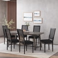 thumbnail image 2 of GDF Studio Brownell French Country Wood and Cane Upholstered Dining Chairs, Set of 6, Black and Gray, 2 of 8