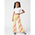 thumbnail image 5 of 9-10Y Girls Colored Flared Pants Digital Print Trousers Slim-Fit Wide Leg Flare for Spring Summer Autumn, 5 of 6