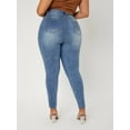 thumbnail image 3 of Plus Size Ripped Jeans for Women High Waist Stretchy Washing Hope Women Jeans Spring 2023 Denim Jeans for Ladies 6XL 80kgs Jeans, 3 of 5