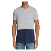 Onia Chad Color Block Tee, Medium Heather Gray\Deep Navy , Size L