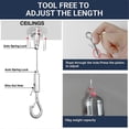 thumbnail image 3 of 4 Pack 6ft Ceiling Sign Hanger Wire Kit, 2m Adjustable Suspension Hanging Cable Wire with Hook Wall, 3 of 5