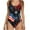 Multicolor#1, variant on Ladies Patriotic Flag Print One Piece Swimwear U Neck 4th of July Beach Swimsuit Size S-XXL