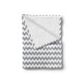 thumbnail image 2 of Grey Chevron Soft Flannel Fleece Throw Blanket, Zig Zag Pattern Soft Colored Abstract Modern Mosaic Style Lines Design, Cozy Plush for Indoor and Outdoor Use, 60" x 80", White Pale Grey, by Ambesonne, 2 of 5