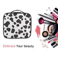 thumbnail image 6 of FORMRS Travel Makeup Bag Large Capacity Train Case Cosmetic Organizer with Adjustable Dividers, Cow Spots, 6 of 8