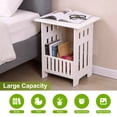 thumbnail image 4 of Small Side Table, 2-Tier End Table, Square Nightstand Couch Side Table for Living Room, Bedroom, Office, Bathroom, White, 4 of 7