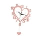 thumbnail image 1 of Reloj de pared acrílico con números arábigos, movimiento silencioso, forma de corazón decorativa. Oro rosa, 1 of 9
