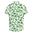 thumbnail image 3 of BLTIBY 2025 St. Patrick's Day Shirt for Men Button Down Irish Shamrock Printed Short Sleeve Lapel Shirts Casual Loose Fit Top Green 5 XXL, 3 of 4