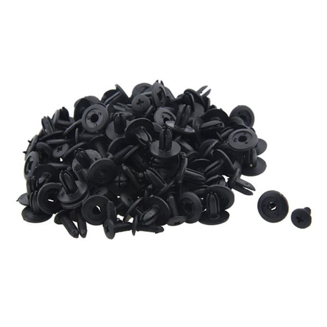 500 Pcs Car Fender Push Type Black Plastic Rivets Fastener 7mm Hole