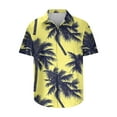 thumbnail image 4 of DJDLJWCJ Mens Button Up Shirts, polo T Shirts Floral Print Hawaiian Shirts for Men Summer Beach Shirts Yellow 3XL, 4 of 5
