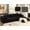 Black-right, variant on COMHOMA Cloud Sectional Couch with L-Shape Chaise,Corduroy Fabric Couches with Right Facing Chaise for Living Room Bedroom, Beige