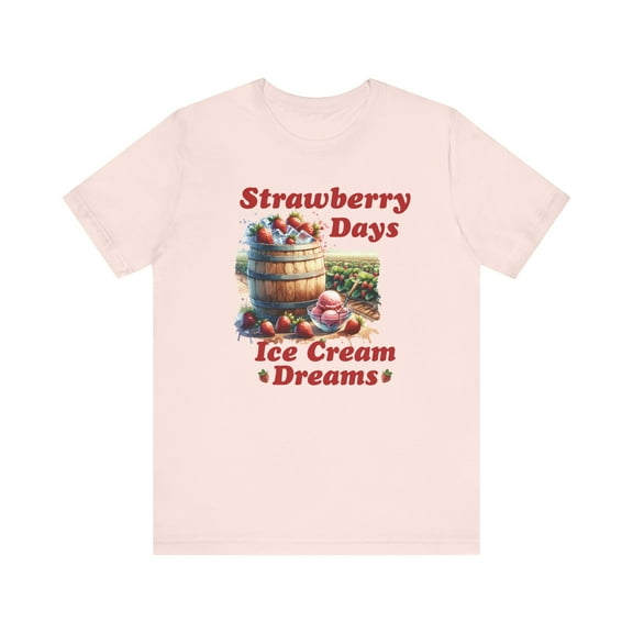 Strawberry Days, Bella & Canvas, Cotton Short Sleeve T-Shirt, XS - 4XL