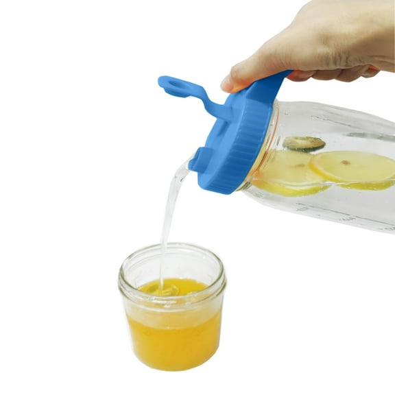 Wide Mouth Jar Pour Spout Lids With Handle Reusable Leak Proof Flip Cap Lids
