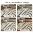 thumbnail image 7 of ODIKA 5'x7' Washable Area Rug Non-Slip, Low Pile, Stain Resistant Farmhouse Weathered Monochrome Alternating Stripe Door Cream for Guest Room, Lounge, Apartment, 7 of 7