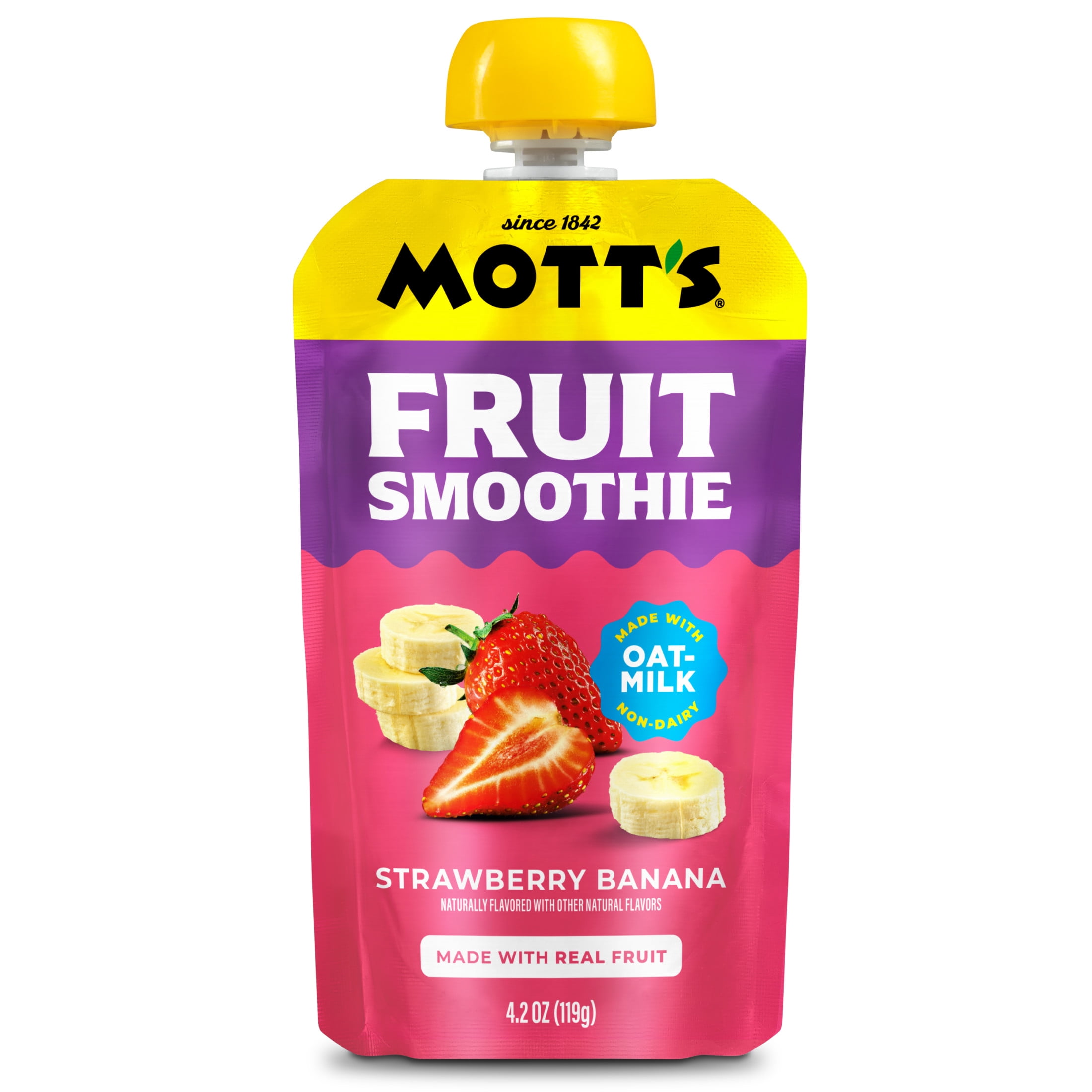 Mott’s Fruit Smoothie Strawberry Banana, 4.2 oz, 4 Pack Pouches