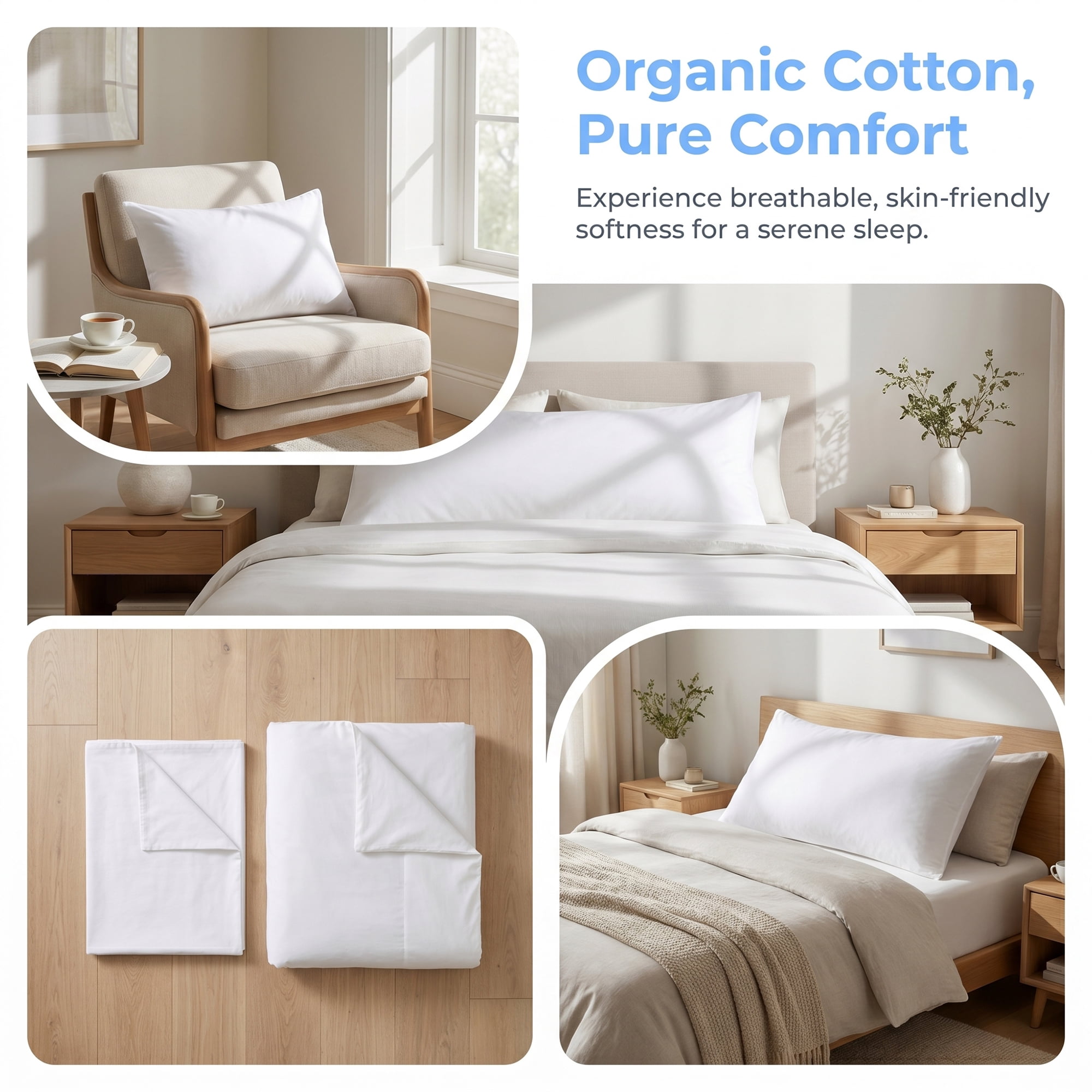Unique Bargains 4Pcs Breathable Hypoallergenic Polyester Pillow Protectors White 20" x 36"