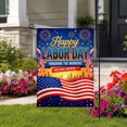 thumbnail image 2 of SPXUBZ Labor Day Garden Flag 12x18 Inch, Patriotic American Linen Yard Flag, Outdoor Decorative Flag for Garden Lawn Porch Holiday Seasonal Decoration, 2 of 5