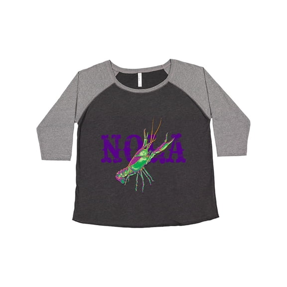 Inktastic Nola Mardi Gras Crayfish in Purple Women's Plus Size T-Shirt