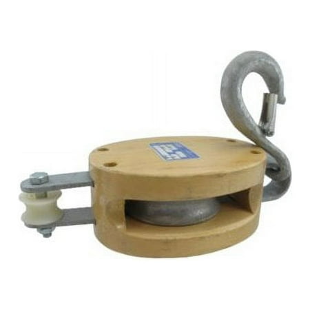 4" Single Pulley Wooden Shell Rope Block