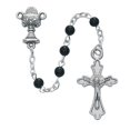 thumbnail image 1 of McVan P211CB Black Glass Communion Rosary with Cross Boxed, 1 of 1