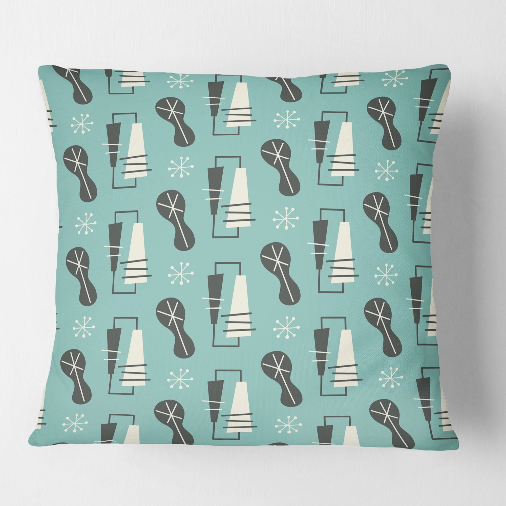 Designart 1950 Retro Pattern II' Mid-Century Modern Throw Pillow - 16x16