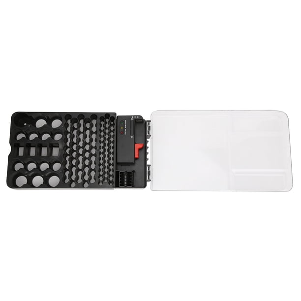 Boîte De Rangement Batterie 104 Grilles Avec Testeur - Organisateur Transparent AAA AA C D 9V