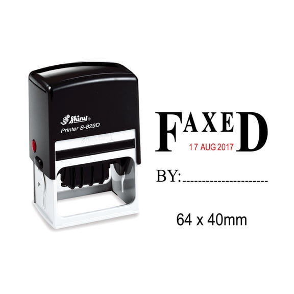 Self Inking Shiny Date Stamper With Faxed By Text Office Stationery Rubber Stamp S-829D